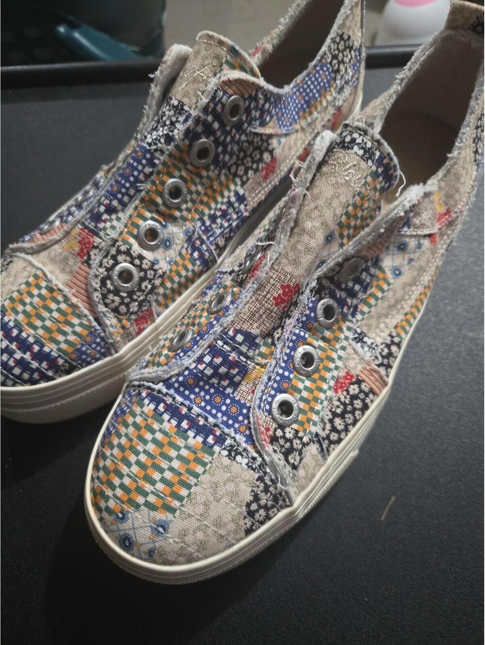 Blowfish Malibu Patchwork Canvas Slip-On Sneakers 9M